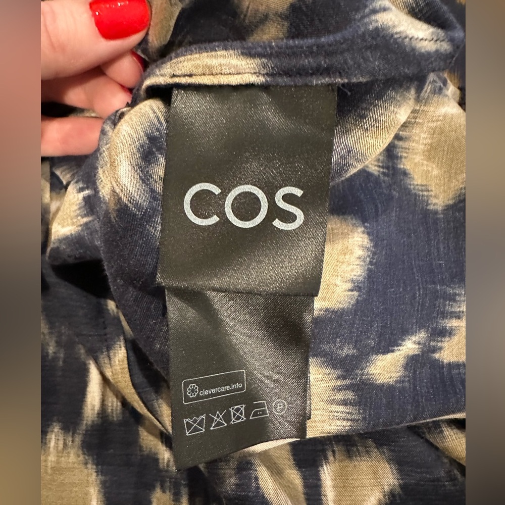 COS printed midi shirt dress with self tie belt, size 4 - Picture 9 of 15